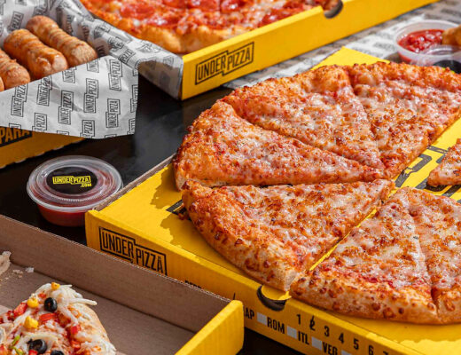 under pizza