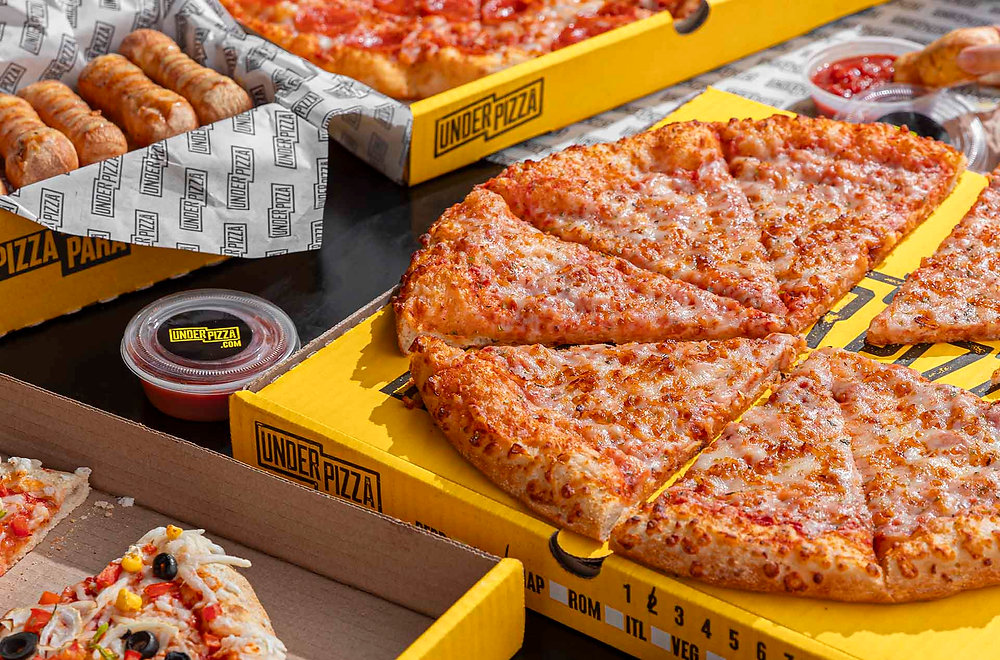 under pizza